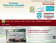 Tablet Screenshot of ericksonveterinaryhospital.com